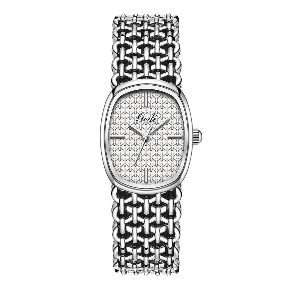 Elegantna pletena kremenčeva ura za ženske