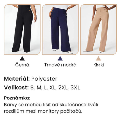 🔥 Ženske hlače velikosti Plus Size z visokim nartom in širokimi hlačnicami
