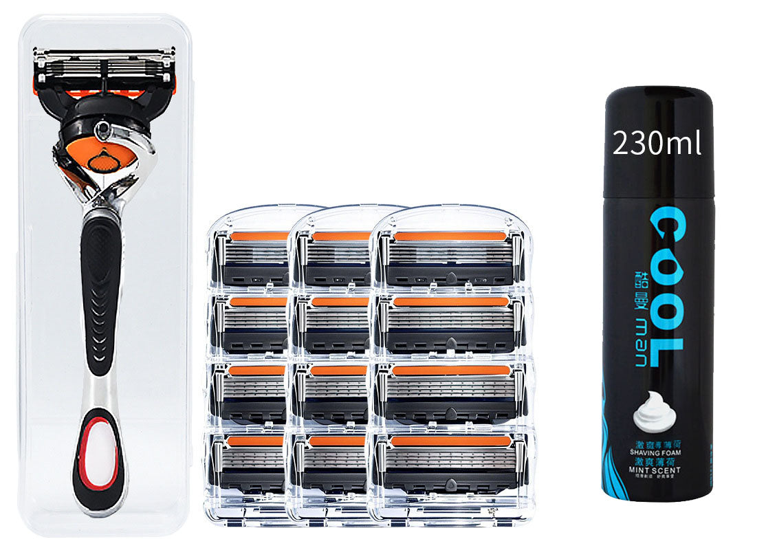 😎Komplet nadomestnih britvic za moške + brezplačno držalo - Ultra ostra rezila iz nerjavečega jekla za gladko britje