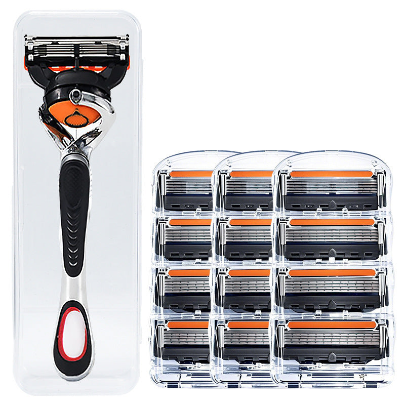 😎Komplet nadomestnih britvic za moške + brezplačno držalo - Ultra ostra rezila iz nerjavečega jekla za gladko britje