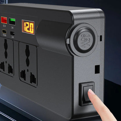 Prenosni avtomobilski inverter 12 V/24 V – 220 V, z digitalnim zaslonom