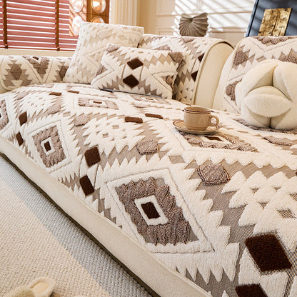 ✨Moderna prevleka za kavč z geometrijskim vzorcem in plišastim vzorcem🛋️