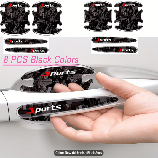 🚗 8-delni komplet zaščitnih nalepk za ročaj vrat | Carbon fiber | Anti-scratch