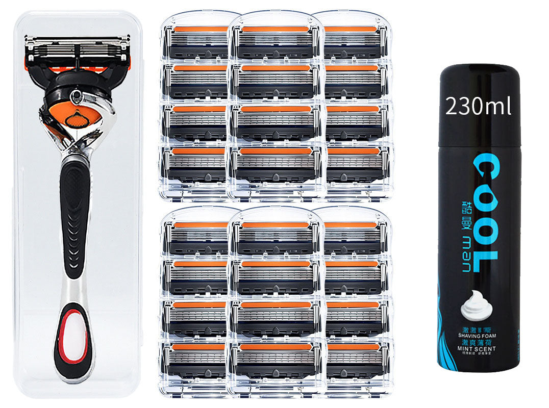 😎Komplet nadomestnih britvic za moške + brezplačno držalo - Ultra ostra rezila iz nerjavečega jekla za gladko britje