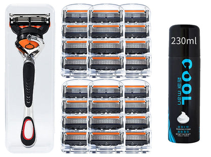 😎Komplet nadomestnih britvic za moške + brezplačno držalo - Ultra ostra rezila iz nerjavečega jekla za gladko britje