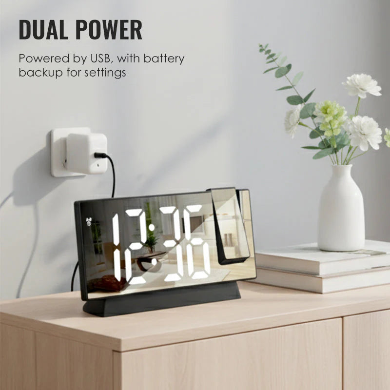 Budilka z zrcalnim LED zaslonom