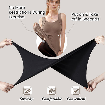 🌟Ojačana topla majica brez rokavov z modrčkom s polžico