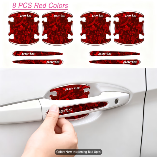 🚗 8-delni komplet zaščitnih nalepk za ročaj vrat | Carbon fiber | Anti-scratch