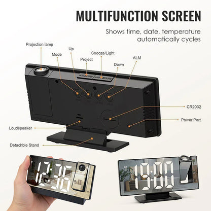 Budilka z zrcalnim LED zaslonom