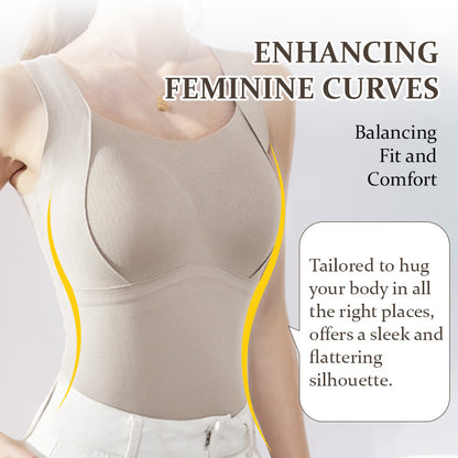 🌟Ojačana topla majica brez rokavov z modrčkom s polžico