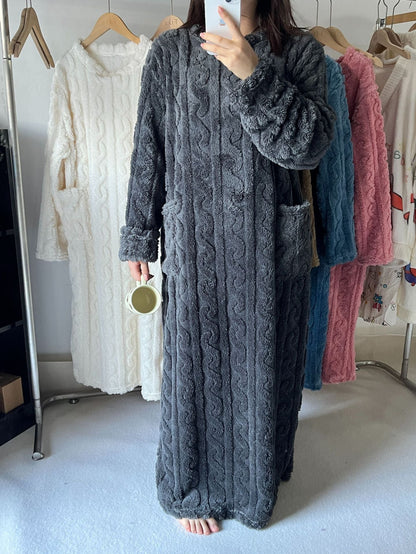 Zimska topla in udobna domača oblačila iz koralnega flisa