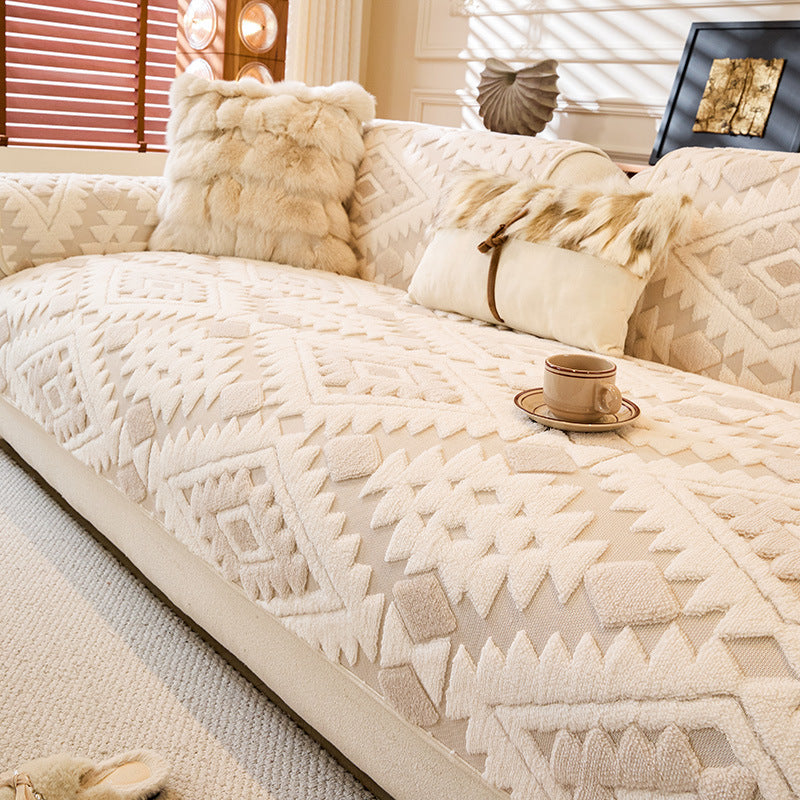 ✨Moderna prevleka za kavč z geometrijskim vzorcem in plišastim vzorcem🛋️