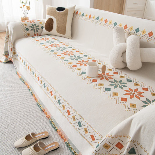 Boemski stil dvostranske prevleke za kavč z resicami