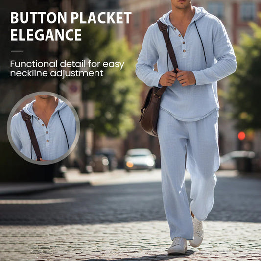 Ležerna jopa s kapuco in široke hlače