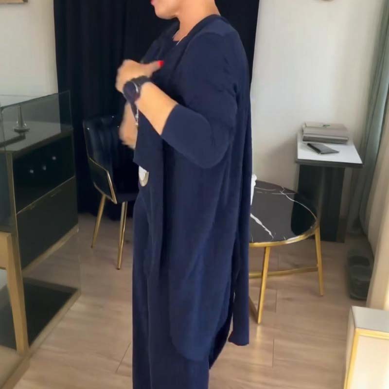 💝Elegantni tridelni komplet z dolgim kardiganom (vključuje bluzo in hlače)